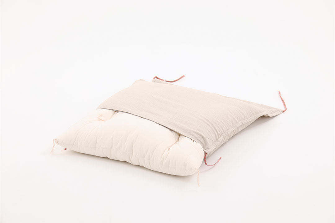 【座布団】　江戸座布団　リネン＆ラミー生地　羽根入り