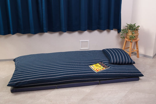 敷布団カバー 遠州木綿 縞しじら　