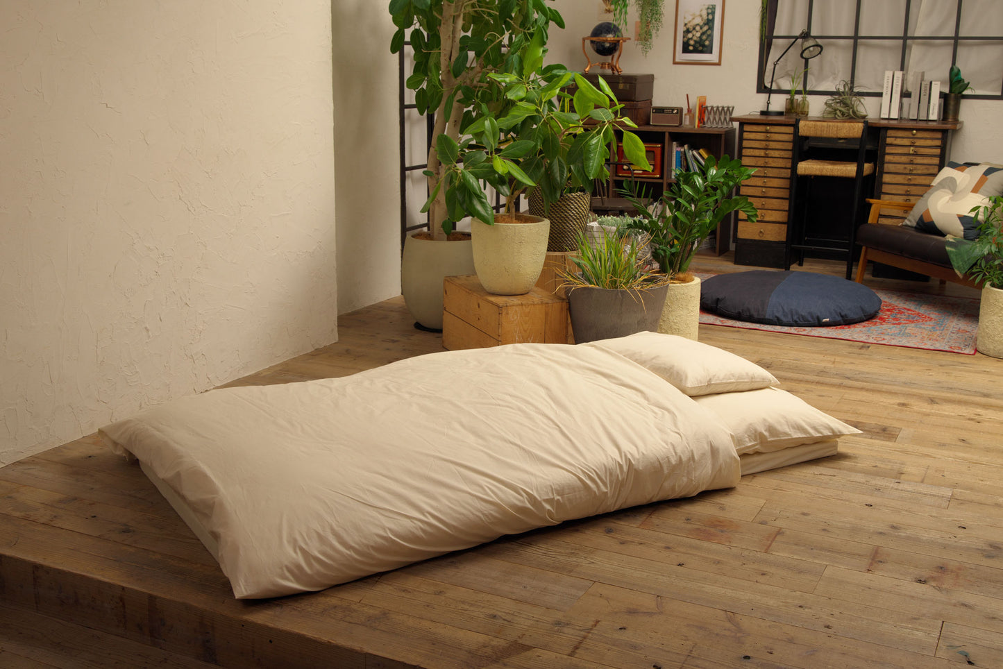 オーガニックコットン　布団カバー（ファスナーとじ）