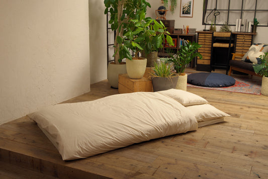 オーガニックコットン　掛け・敷布団カバー　高密度織　防ダニ生地 　