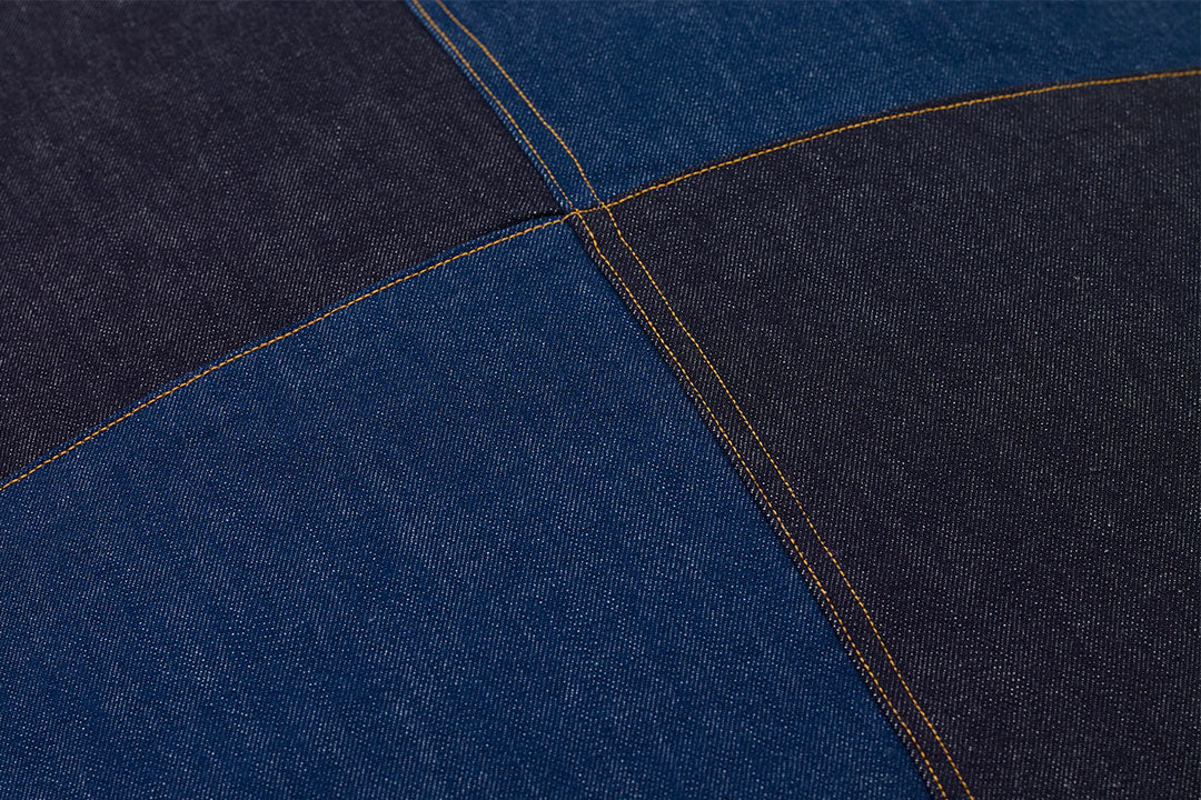 【座布団】　江戸座布団　デニム生地　羽根入り