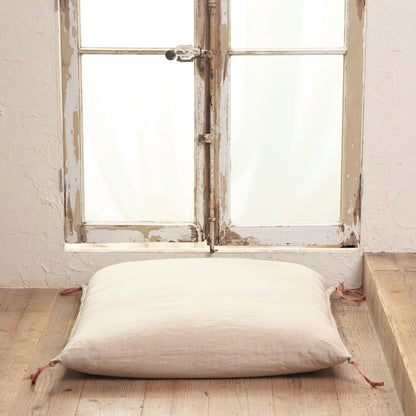 【座布団】　江戸座布団　リネン＆ラミー生地　羽根入り