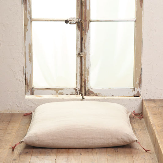 【座布団】　江戸座布団　リネン＆ラミー生地　羽根入り