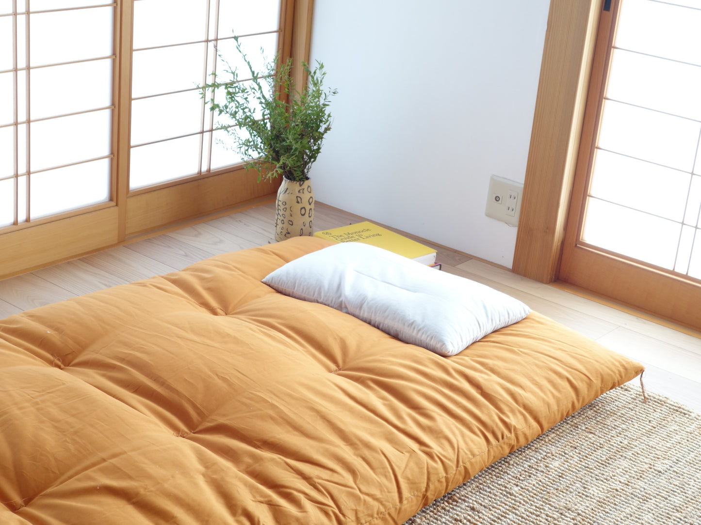 敷布団 オーガニックコットン生地 琥珀アンバー