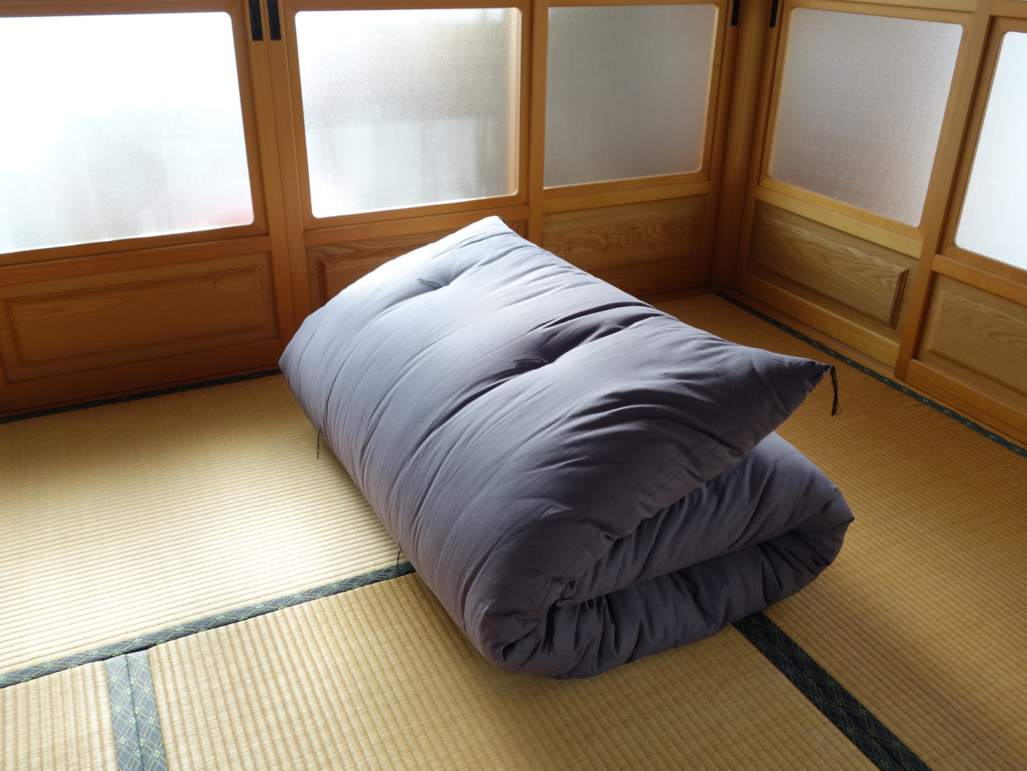 敷布団　オーガニックコットン生地　天雲グレー