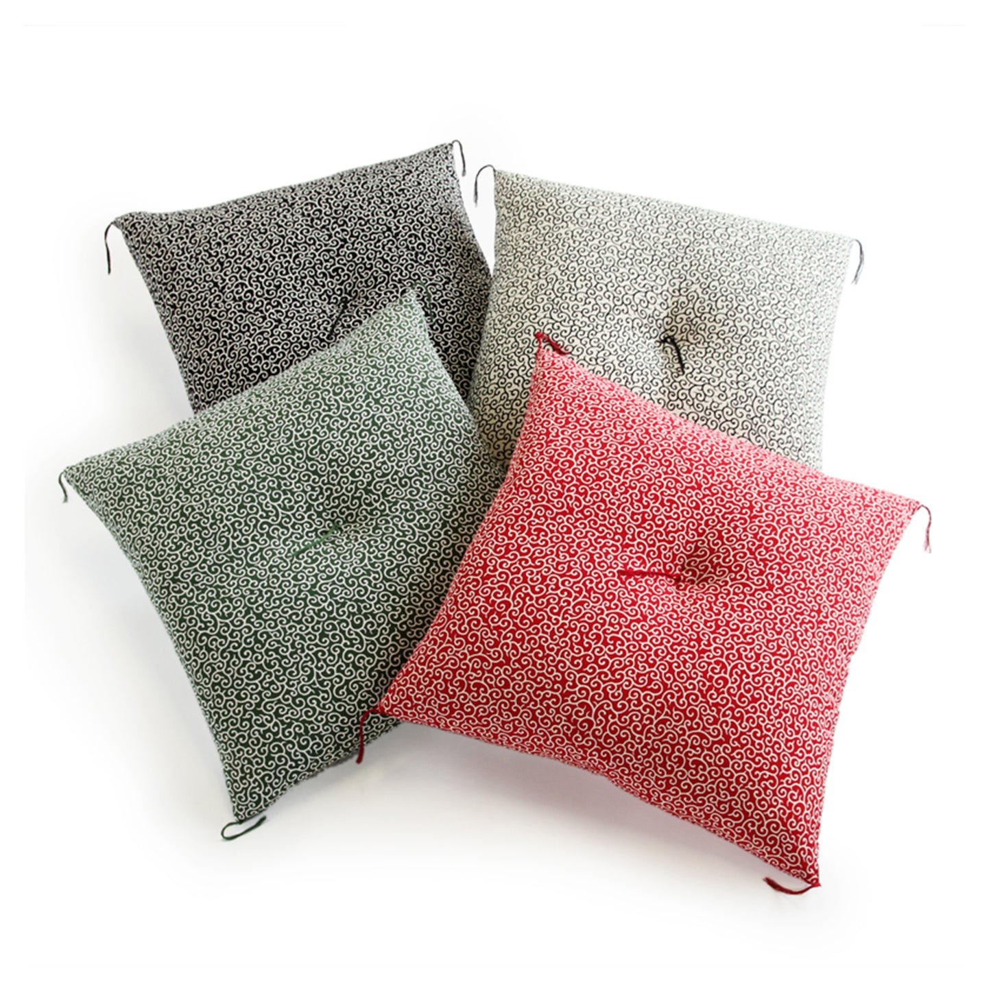 【座布団】唐草文様 ちりめん生地（銘仙判 / 全4色）